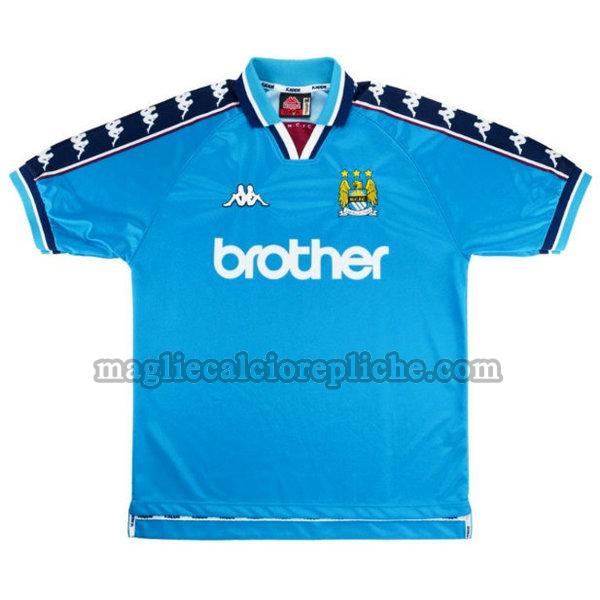 prima maglie calcio manchester city 1997-1999 blu