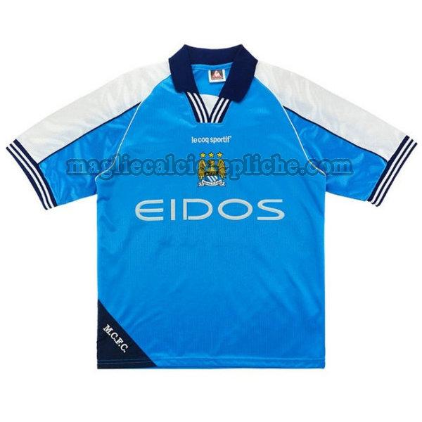 prima maglie calcio manchester city 1999-2001 blu