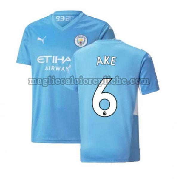 prima maglie calcio manchester city 2021 2022 ake 6 blu