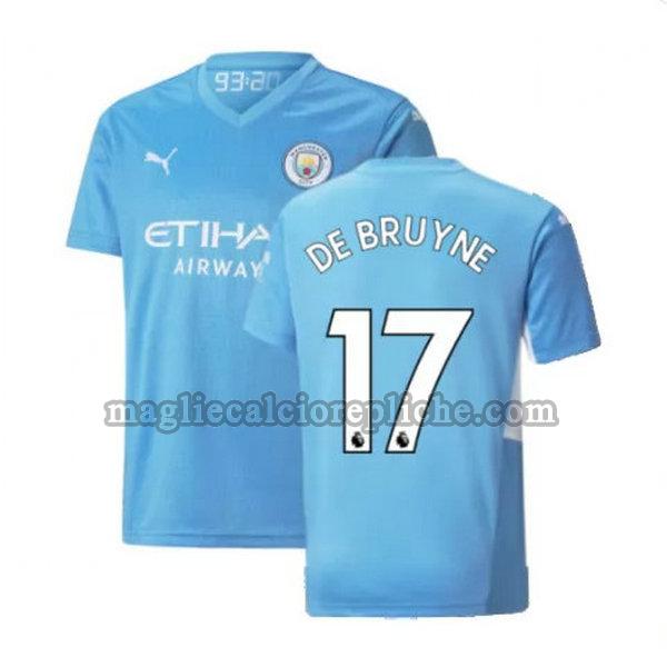 prima maglie calcio manchester city 2021 2022 de bruyne 17 blu