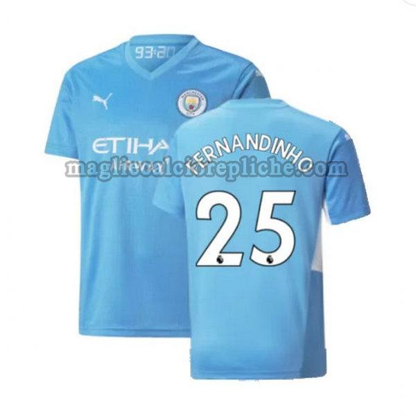 prima maglie calcio manchester city 2021 2022 fernandinho 25 blu