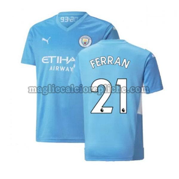 prima maglie calcio manchester city 2021 2022 ferran 21 blu