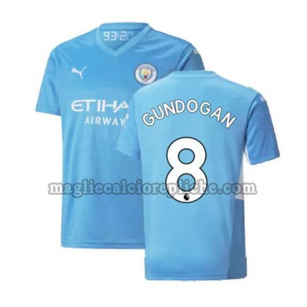 prima maglie calcio manchester city 2021 2022 gundogan 8 blu