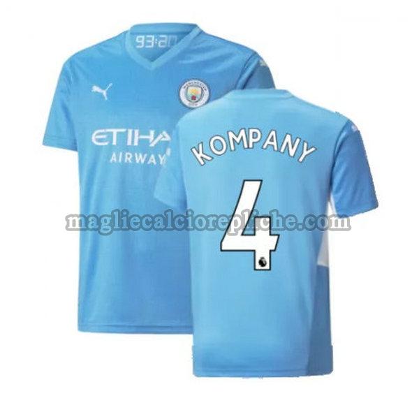 prima maglie calcio manchester city 2021 2022 kompany 4 blu