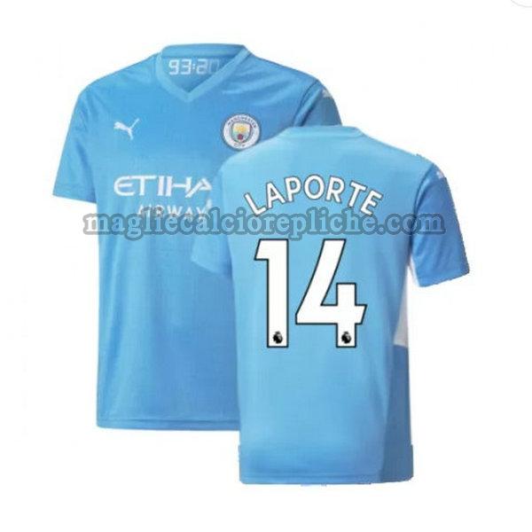 prima maglie calcio manchester city 2021 2022 laporte 14 blu