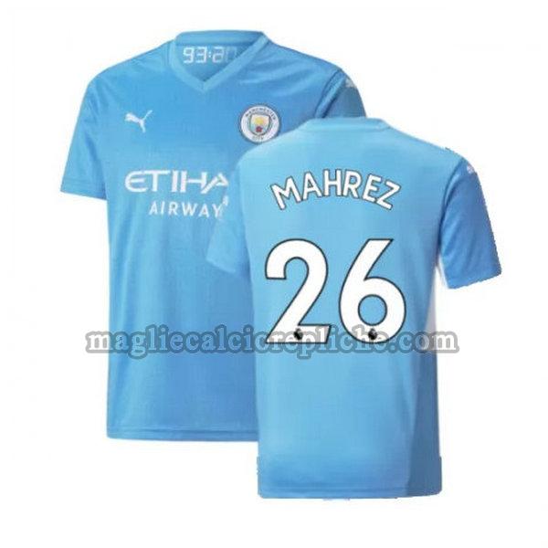 prima maglie calcio manchester city 2021 2022 mahrez 26 blu