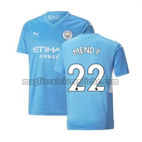 prima maglie calcio manchester city 2021 2022 mendy 22 blu