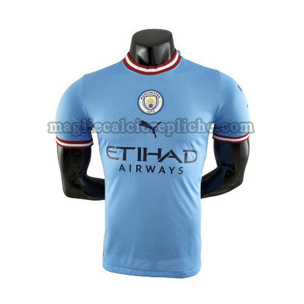 prima maglie calcio manchester city 2022 2023 player blu