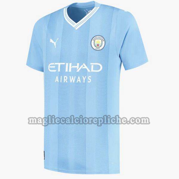 prima maglie calcio manchester city 2023 2024 thailandia blu