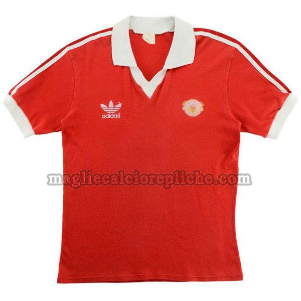prima maglie calcio manchester united 1980-1982 rosso