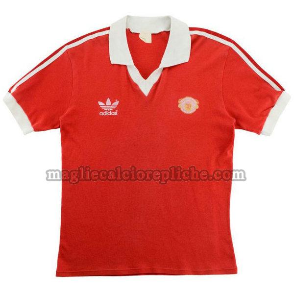prima maglie calcio manchester united 1980-1982 rosso