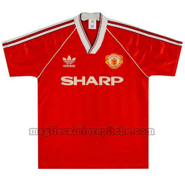 prima maglie calcio manchester united 1988-1990 rosso