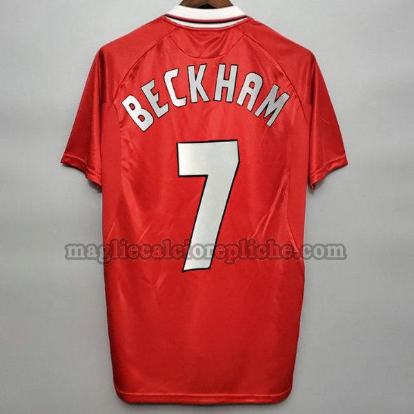 prima maglie calcio manchester united 2019-2020 beckham 7 rosso