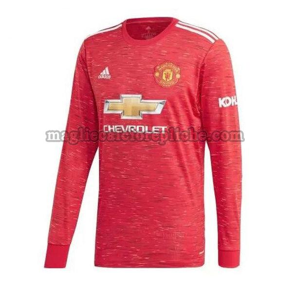 prima maglie calcio manchester united 2020-2021 manica lunga