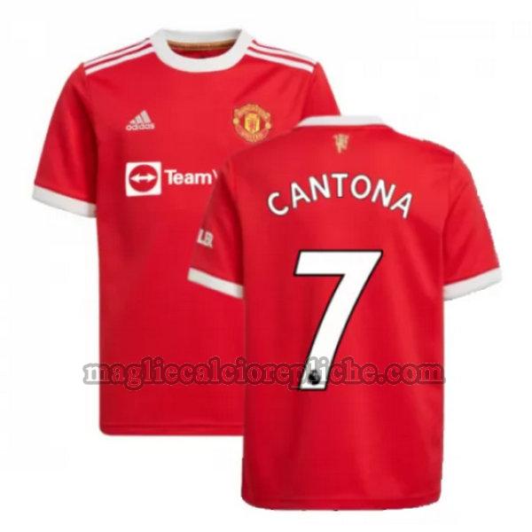 prima maglie calcio manchester united 2021 2022 cantona 7 rosso