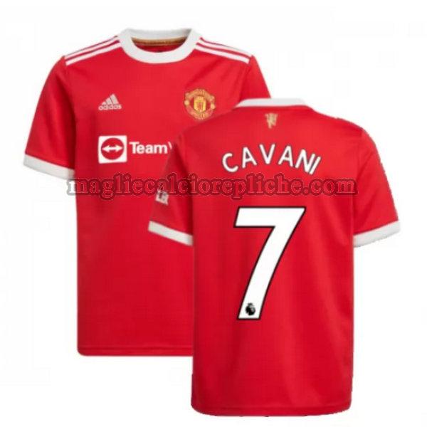 prima maglie calcio manchester united 2021 2022 cavani 7 rosso