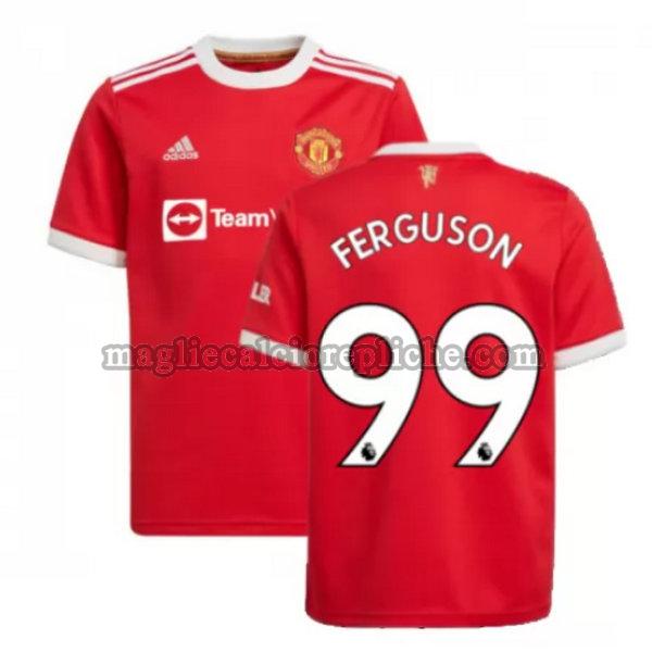 prima maglie calcio manchester united 2021 2022 ferguson 99 rosso