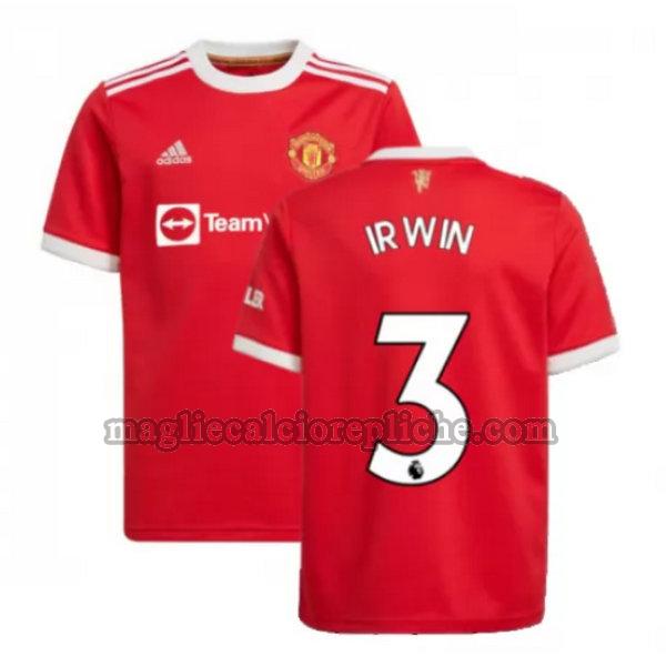 prima maglie calcio manchester united 2021 2022 irwin 3 rosso