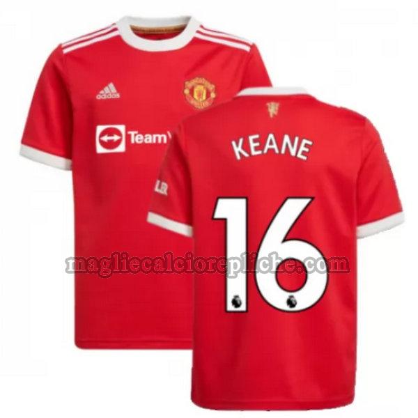 prima maglie calcio manchester united 2021 2022 keane 16 rosso