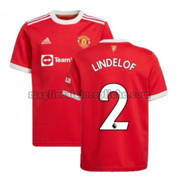 prima maglie calcio manchester united 2021 2022 lindelof 2 rosso