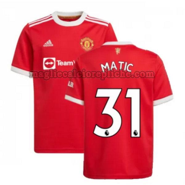 prima maglie calcio manchester united 2021 2022 matic 31 rosso