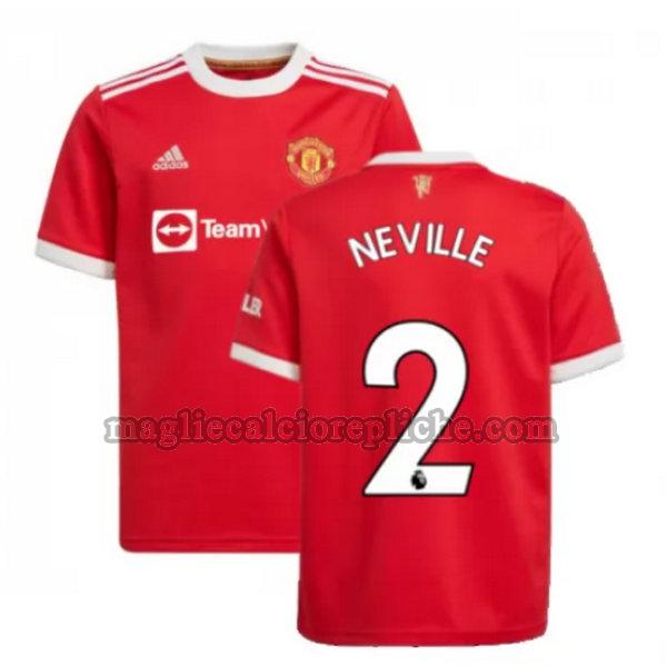 prima maglie calcio manchester united 2021 2022 neville 2 rosso