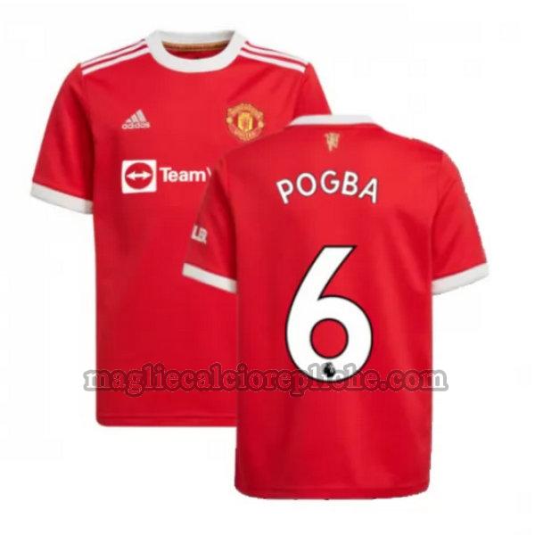 prima maglie calcio manchester united 2021 2022 pogba 6 rosso