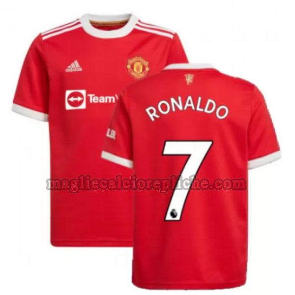 prima maglie calcio manchester united 2021 2022 ronaldo 7 rosso