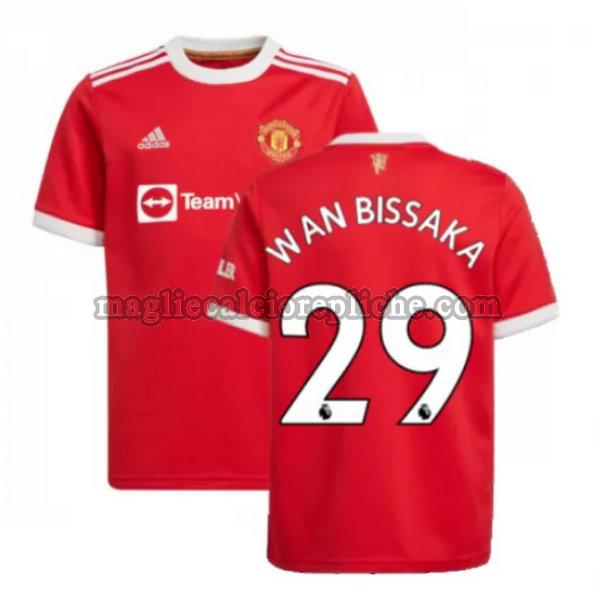 prima maglie calcio manchester united 2021 2022 wan bissaka 29 rosso