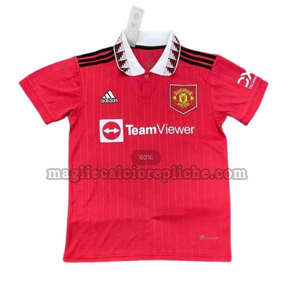 prima maglie calcio manchester united 2022 2023 thailandia rosso