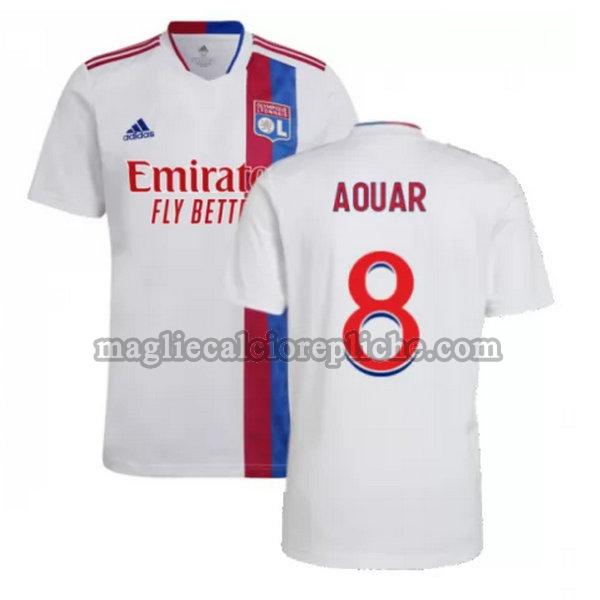 prima maglie calcio olympique lyon 2021 2022 aouar 8 bianco