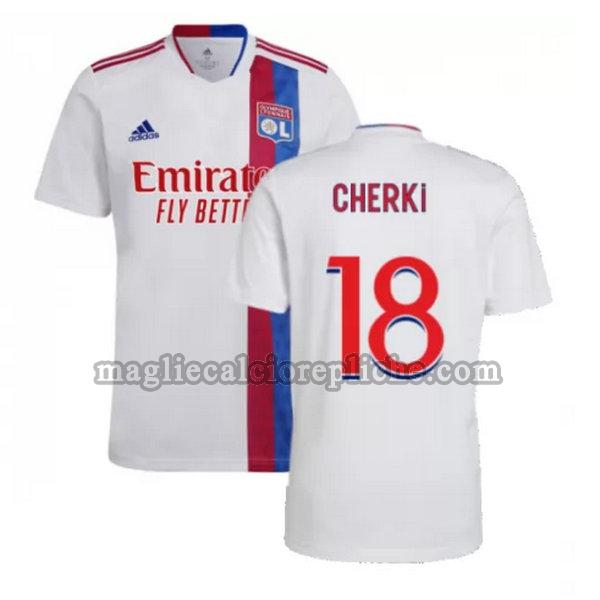 prima maglie calcio olympique lyon 2021 2022 cherki 18 bianco