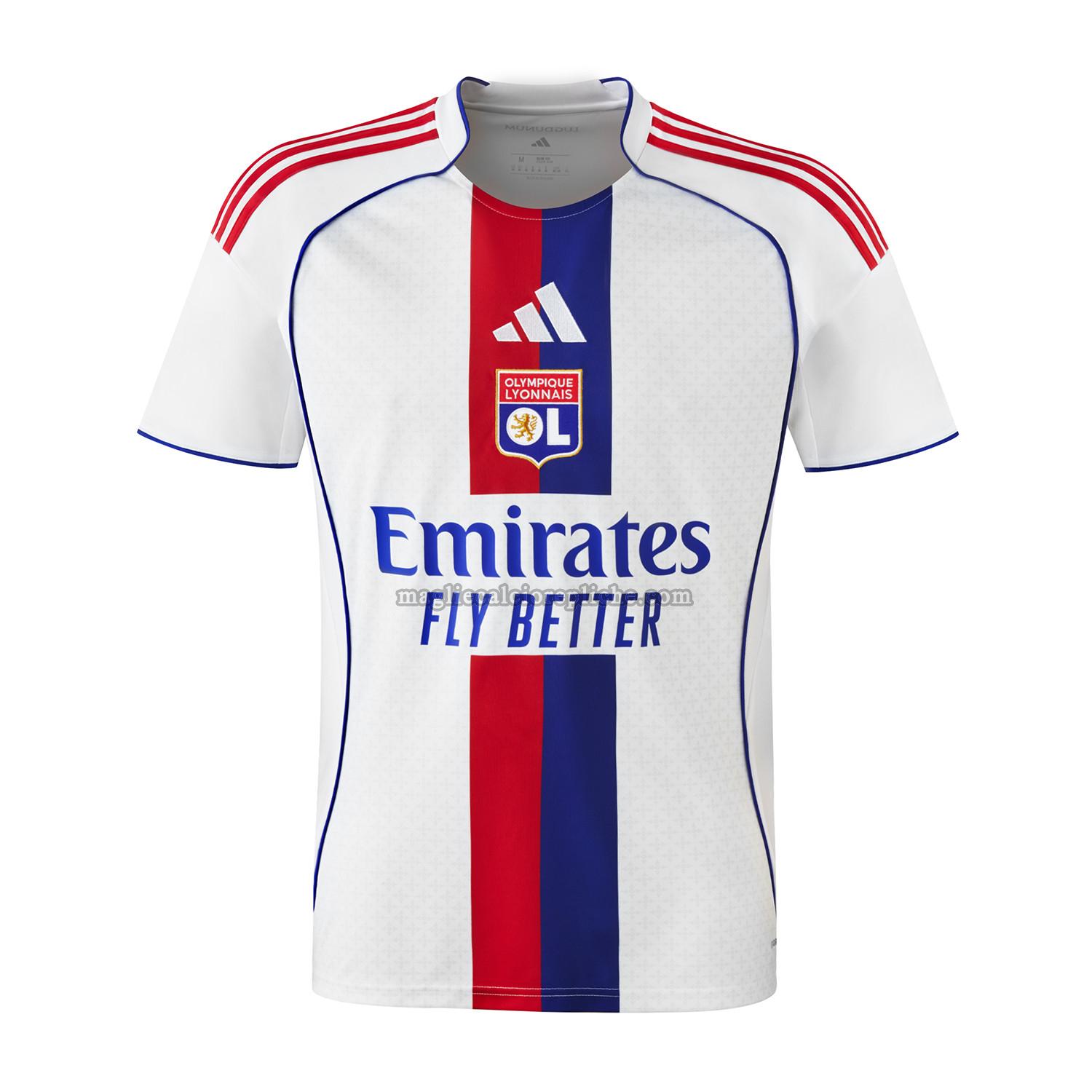 prima maglie calcio olympique lyon 2025 2026 thailandia bianco