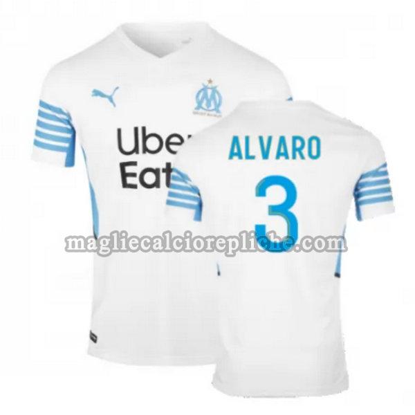 prima maglie calcio olympique marsiglia 2021 2022 alvaro 3 bianco