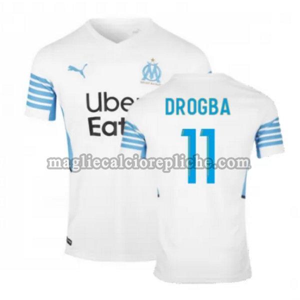 prima maglie calcio olympique marsiglia 2021 2022 drogba 11 bianco