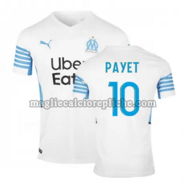 prima maglie calcio olympique marsiglia 2021 2022 payet 10 bianco