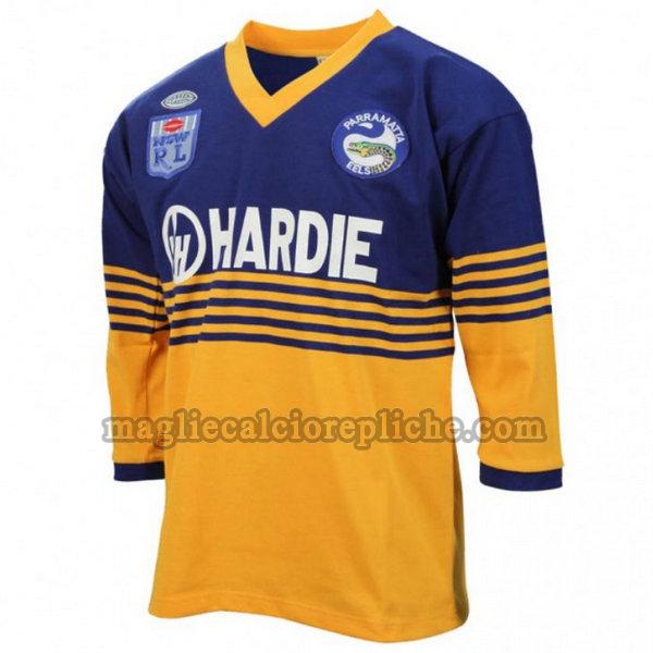 prima maglie calcio parramatta eels 1986 manica lunga giallo