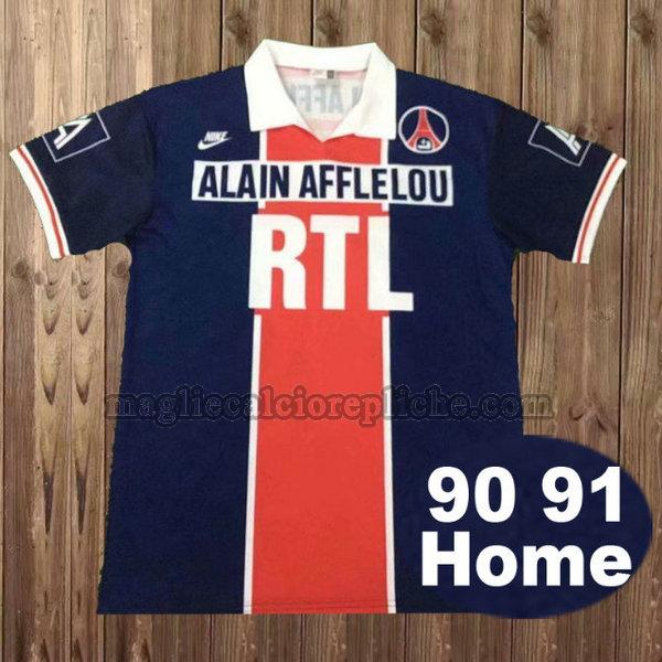 prima maglie calcio psg 1990-1991 blu