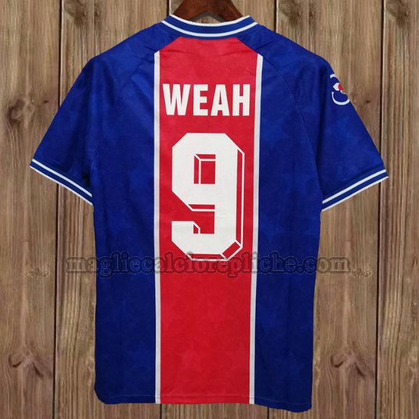 prima maglie calcio psg 1994-1995 weah 9 blu