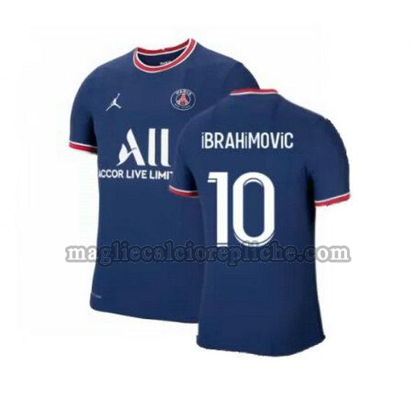 prima maglie calcio psg 2021 2022 ibrahimovic 10 blu