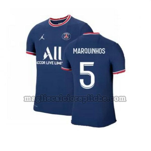 prima maglie calcio psg 2021 2022 marquinhos 5 blu