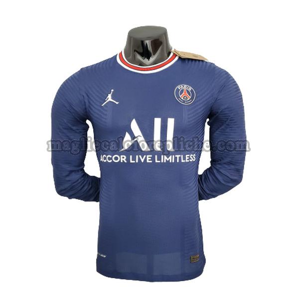 prima maglie calcio psg 2021 2022 player manica lunga blu