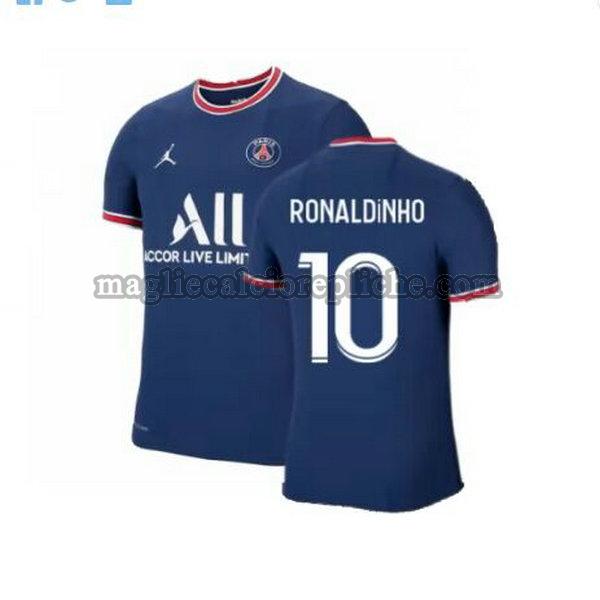 prima maglie calcio psg 2021 2022 ronaldinho 10 blu