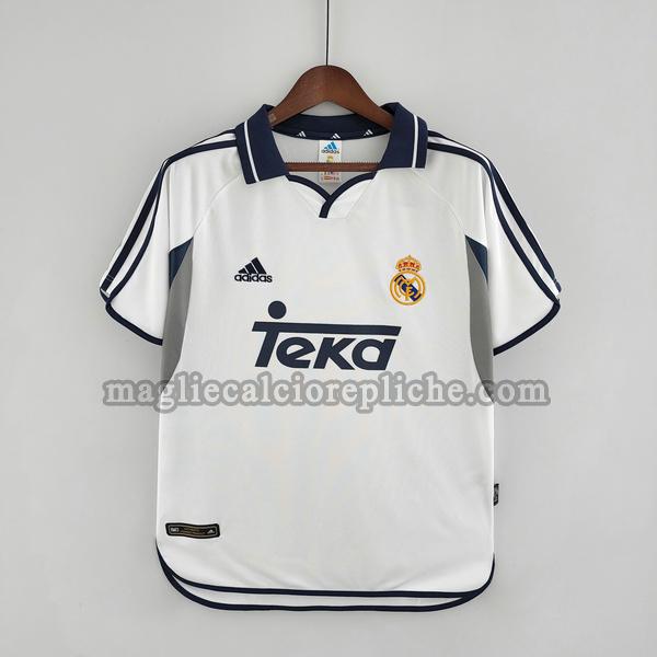 prima maglie calcio real madrid 2000 2001 bianco