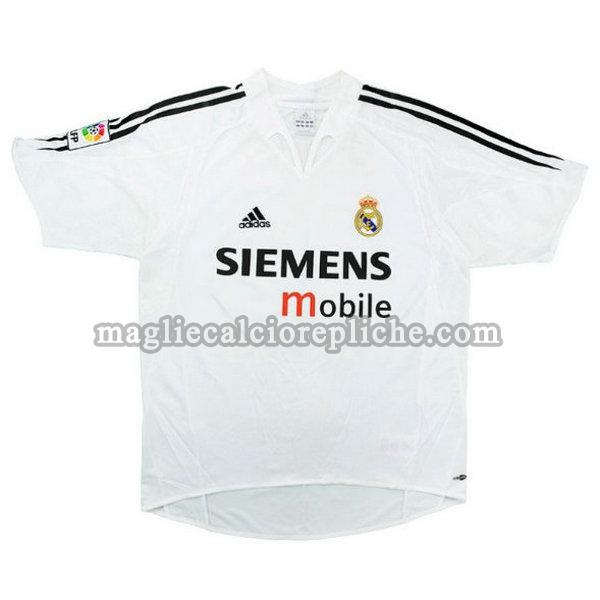 prima maglie calcio real madrid 2004-2005 bianco