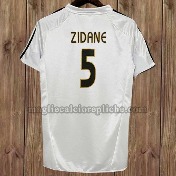 prima maglie calcio real madrid 2004-2005 zidane 5 bianco