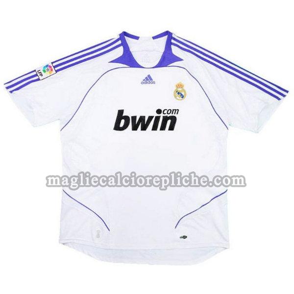 prima maglie calcio real madrid 2007-2008 bianco