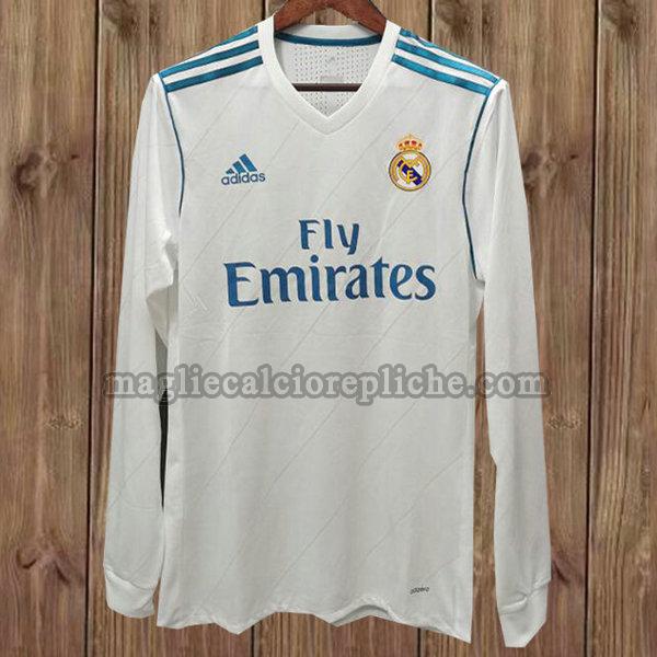 prima maglie calcio real madrid 2017-2018 manica lunga bianco