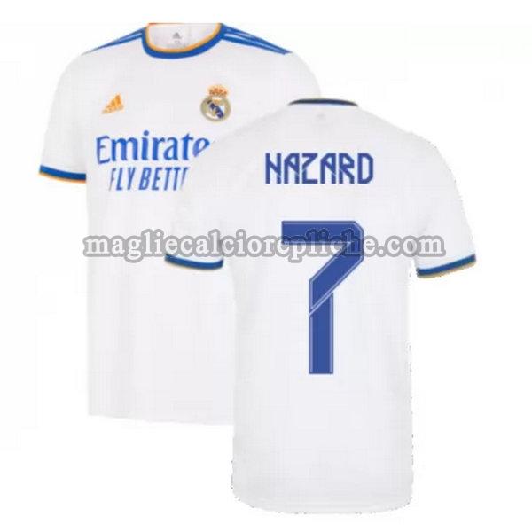 prima maglie calcio real madrid 2021 2022 hazard 7 bianco