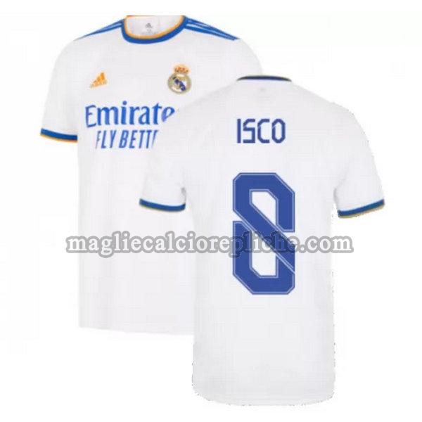 prima maglie calcio real madrid 2021 2022 isco 8 bianco